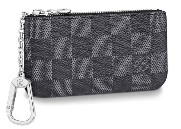 Louis Vuitton Pochette Cle Key Pouch Damier Graphite Black/Gray in Coated Canvas with Silver-tone