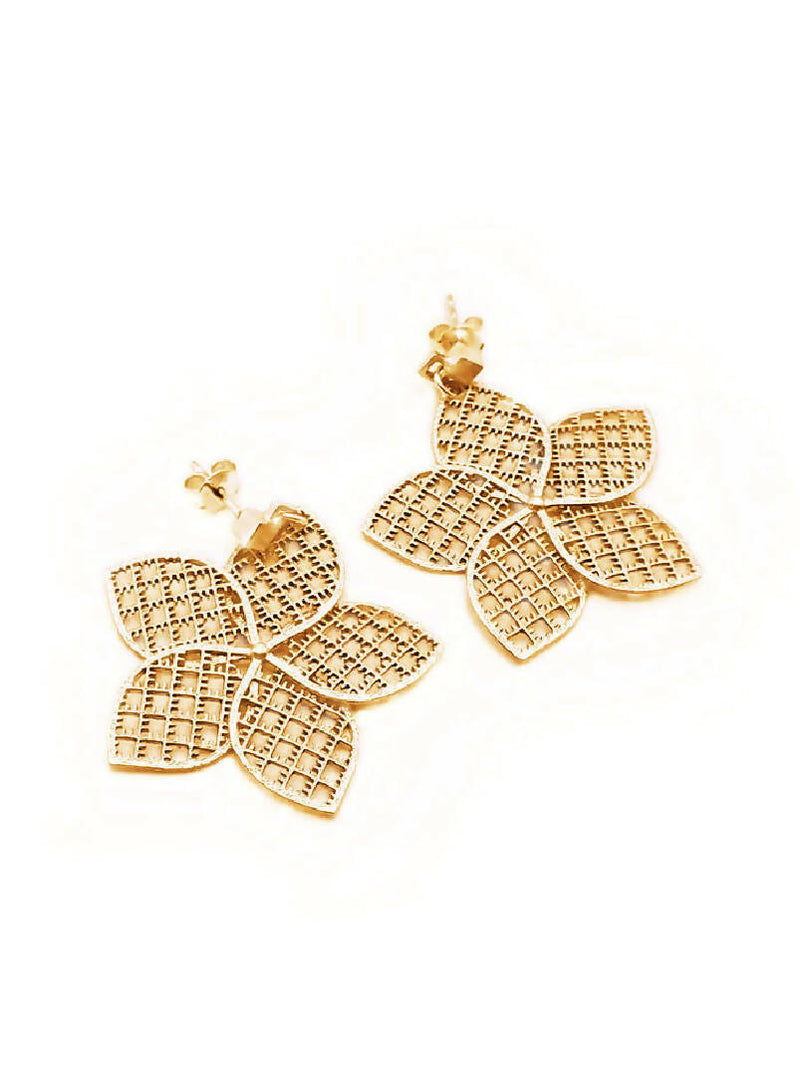 Sustainable gold plated earrings FLOWER