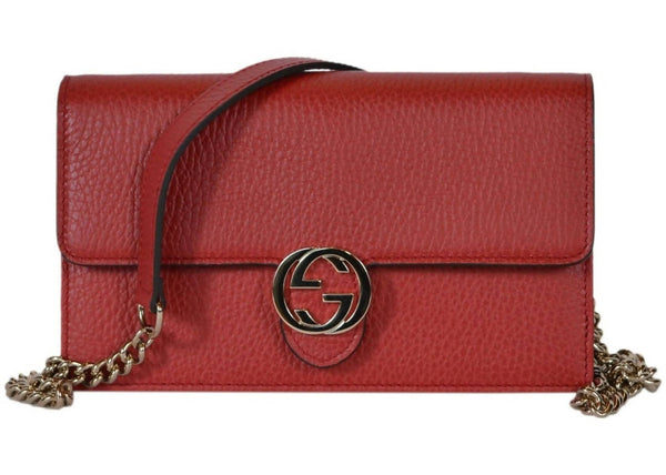 Gucci Crossbody Interlocking G Red in Calfskin with Gold-tone
