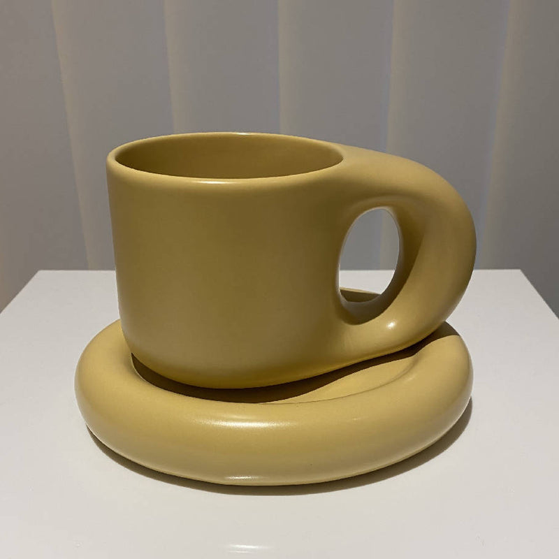 Milk Tea Ceramic Chubby Mug Set