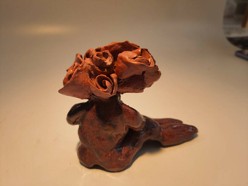 Hand Made Ceramic Rose Head Sculpure