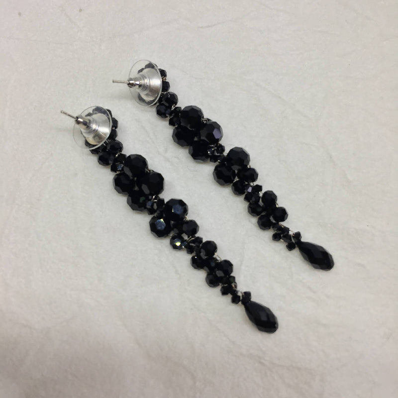 Handcrafted Swarovski crystal black earrings