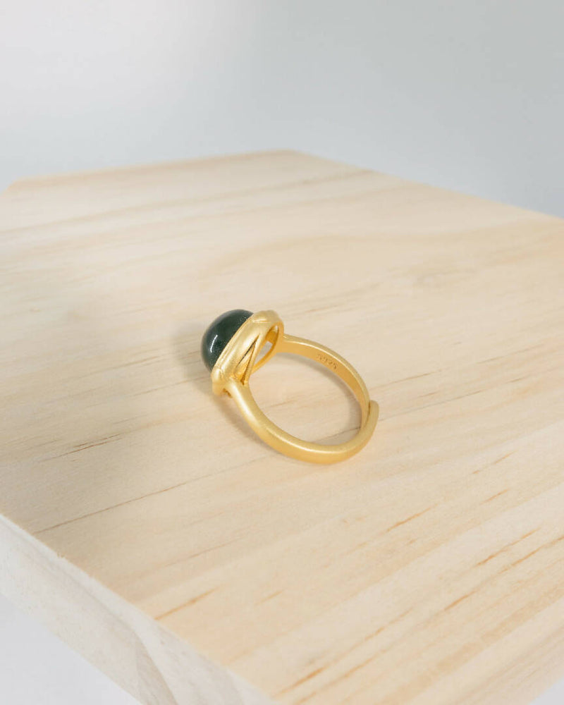 Round Green Jade Ring