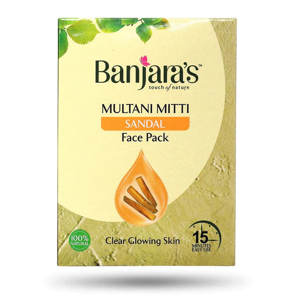 Banjara's Multani Mitti + Sandal Face Pack Powder 100gms (5*20gms)