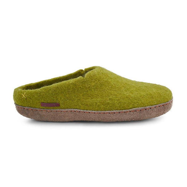 Classic Slipper - Lime Green with Leather