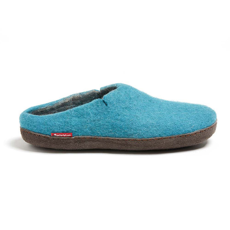 Classic Slipper - Light Blue with Leather