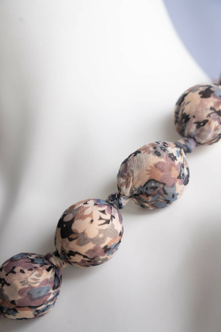 Bold & Beautiful, Fabric-Wrapped Bead Necklace