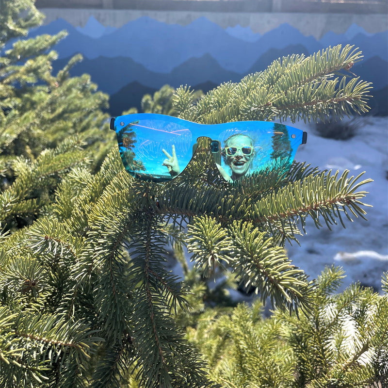 Sky - Blue SAARA Shades with Bamboo Wood Arms