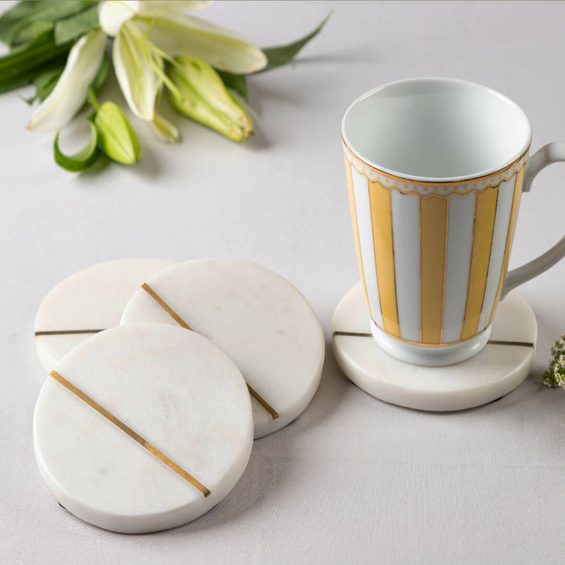 Skanda White Marble Coasters