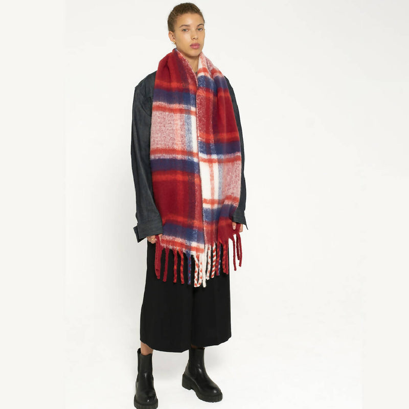 REplaid Scarf - Red & Navy