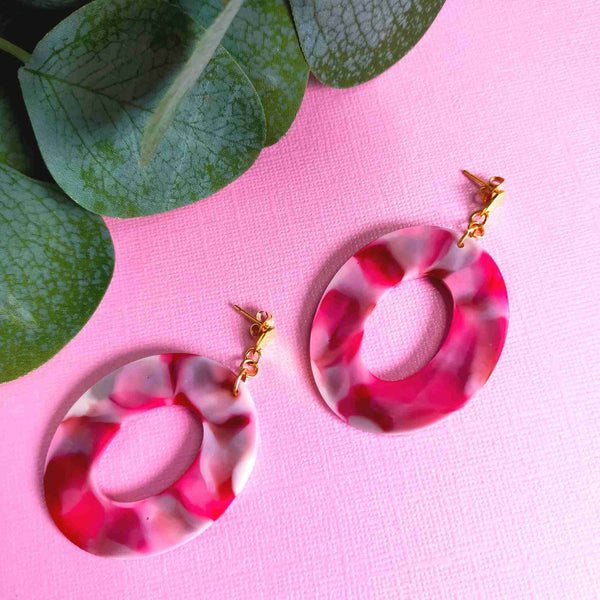 "Mila" Marbled Resin Earrings