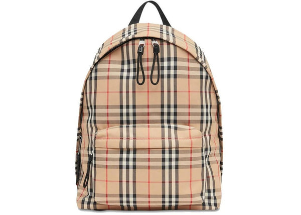 Burberry Vintage Check Nylon Backpack Archive Beige in Cotton/Polyester with Silver-tone