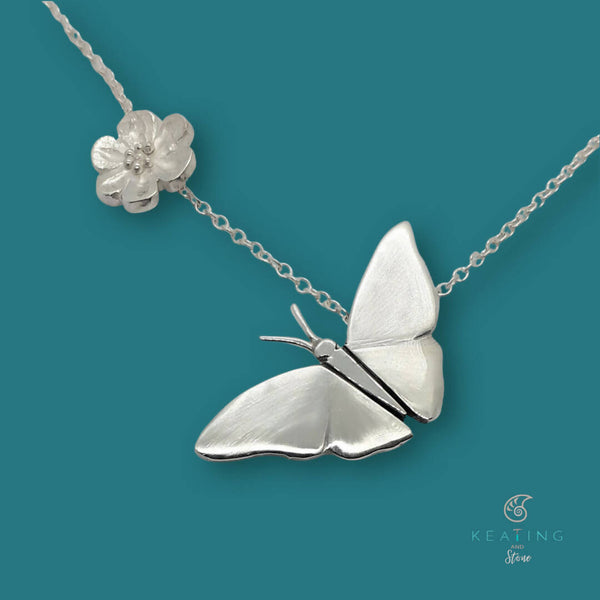 Butterfly and Flower Pendant