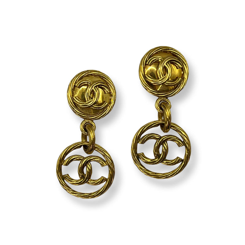 Chanel Vintage Twisted Gold Earrings