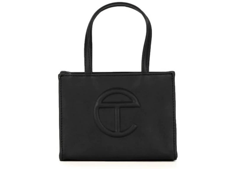 Telfar Shopping Bag Small Black in Vegan Leather with Silver-tone