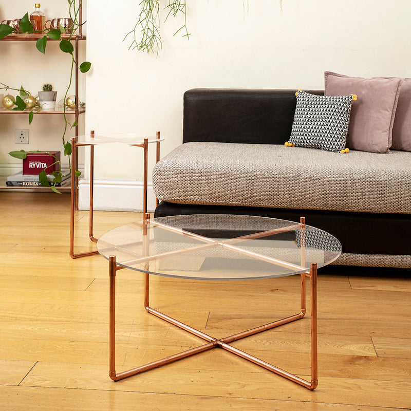 Victoria: Handmade Coffee Table With Acrylic or Glass Top