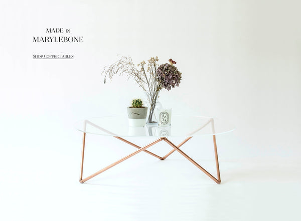 Isabel: Handmade Round Coffee Table With Glass Or Acrylic Top