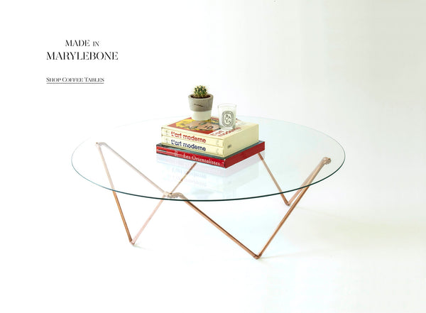 Elizabeth: Handmade Round Coffee Table With Glass Top