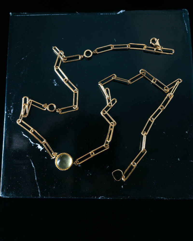 Amber Stone Link Chain