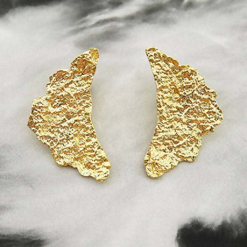 Moon rock earring style - gold colour