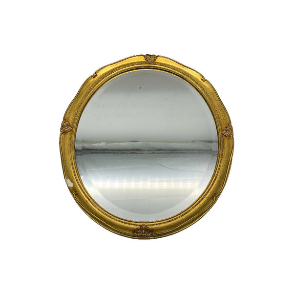 French Style Vintage round shape mirror with the gold tone ornate frame