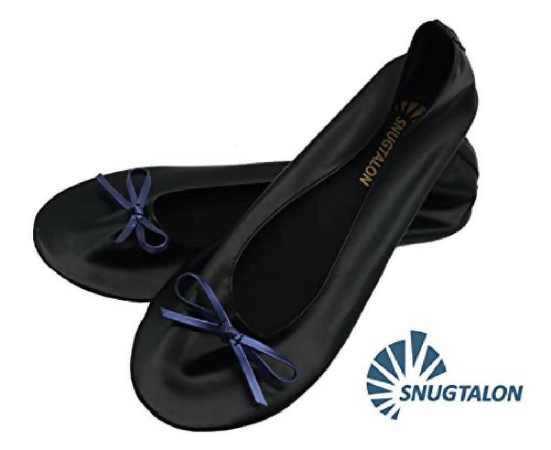 SNUGTALON® Ladies Foldable Pumps with 2-in-1 Zippable Pouch with Handle & Tote Bag + Separate Carrier Pouch for Fold Up Shoes - After Party Shoes)