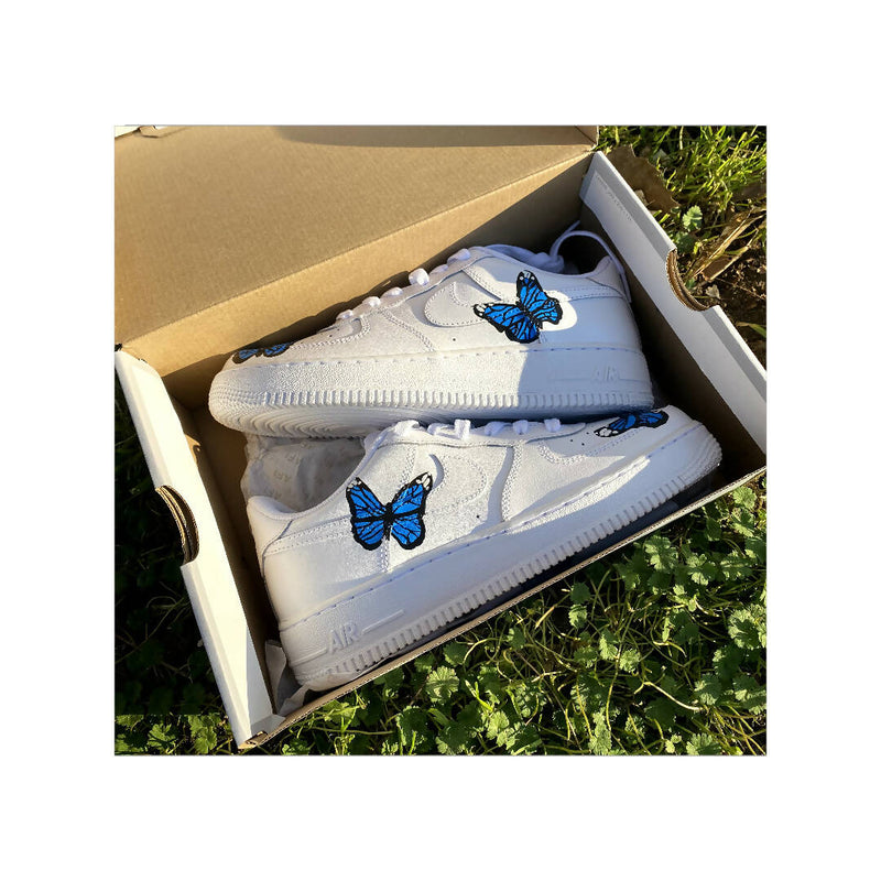 Custom Blue Butterfly AF1 â The Accessory Circle by X Terrace