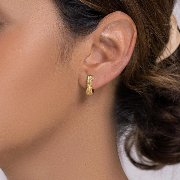 18 Carat  Gold Vermeil Twisted Earrings