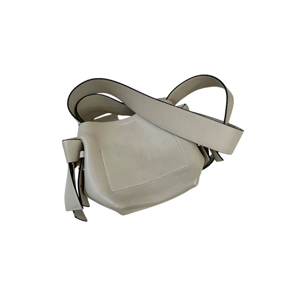 Vintage ACNE STUDIOS Micro White Leather Musubi Clutch Shoulder Bag RRP £600