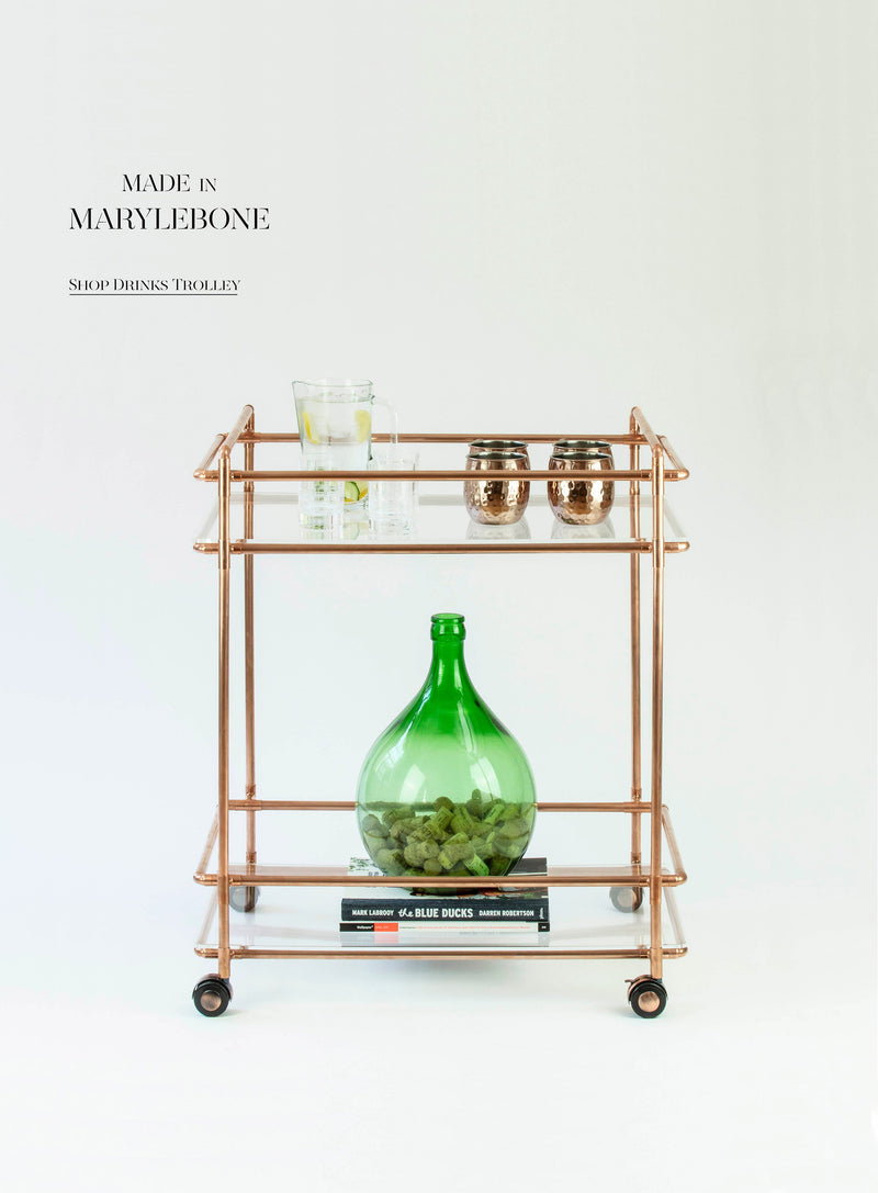 Henry: Handmade Cart Trolley In Copper