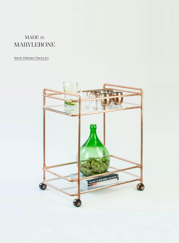 Henry: Handmade Cart Trolley In Copper