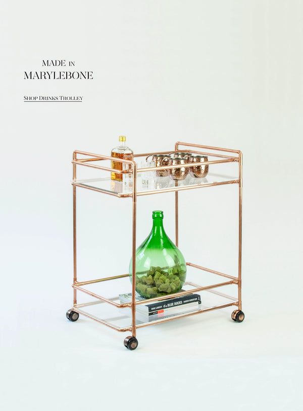 Henry: Handmade Cart Trolley In Copper