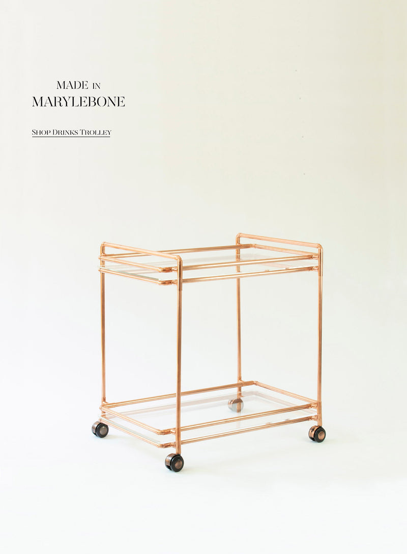 Archie: Handmade Drink Trolley In Copper