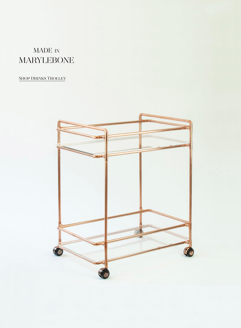 Henry: Handmade Cart Trolley In Copper