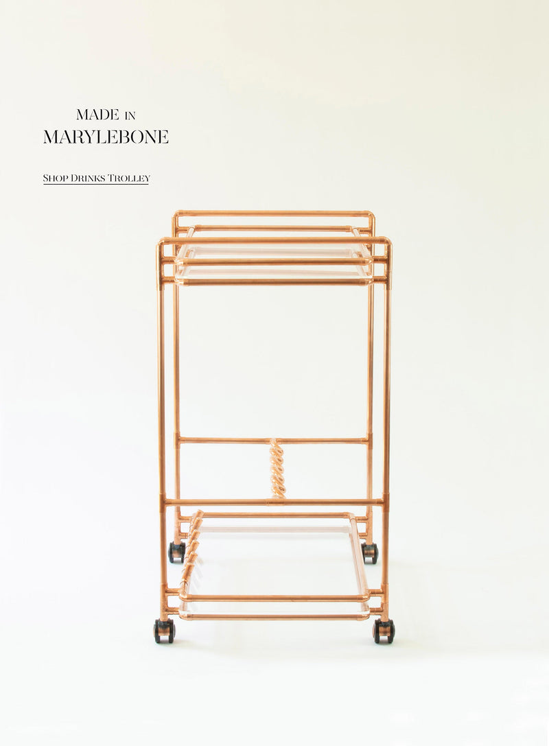 Fergus: Handmade Bar Cart Trolley With Wine Rack Display