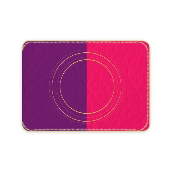 PINK GOLD RINGS LEATHER CARD CASE