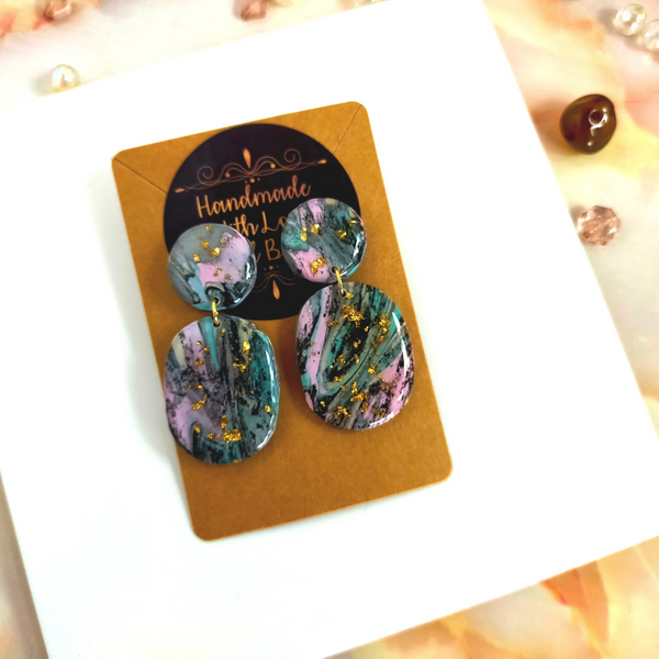 "Edna" Faux Marble Polymer Clay Earrings