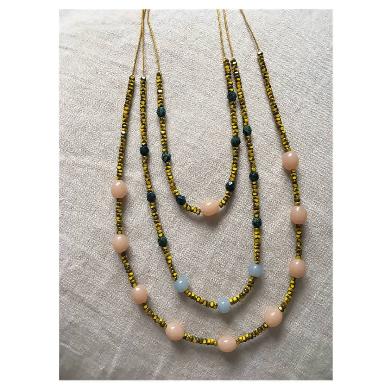 3 strand beads necklace by Atram Colours
