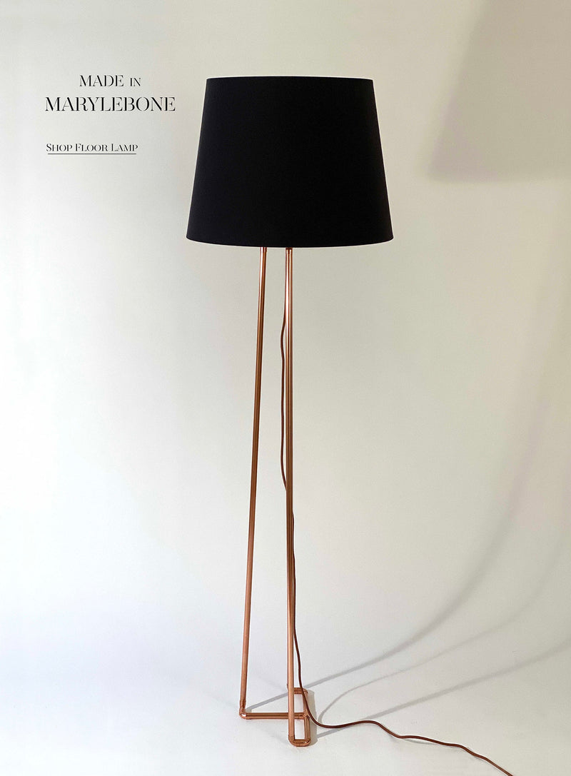 Louise: Handmade Tripod Floor Lamp In Copper