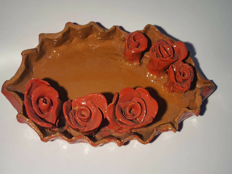 Hand Made Ceramic Jewellery Tray Roses