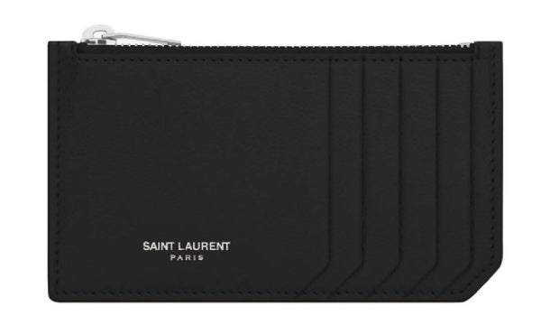 Saint Laurent 5 Fragments Pouch Card Case Grained Leather Black