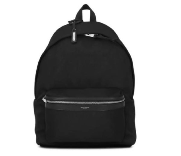 Saint Laurent City Canvas Backpack Canvas Silver