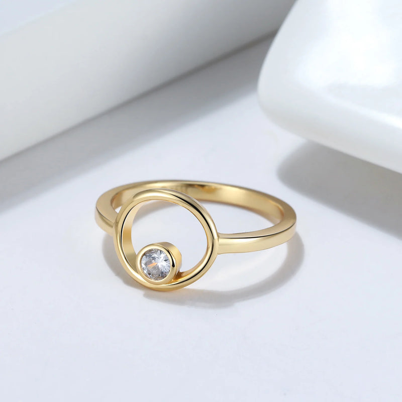 18 Carat Gold Vermeil Open Circle ring