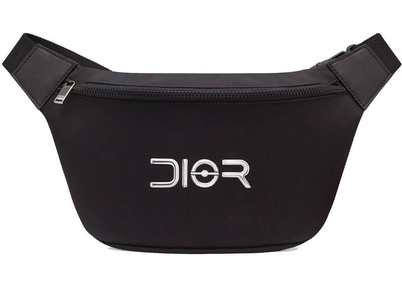 Dior x Sorayama Belt Bag Nylon Black in Nylon/Calfskin with Silver-tone