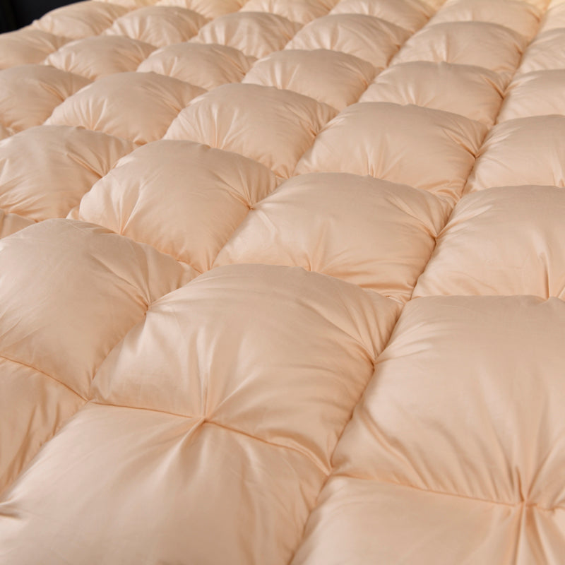 Beige Luxurious Quilted Cotton Goose Down Comforter
