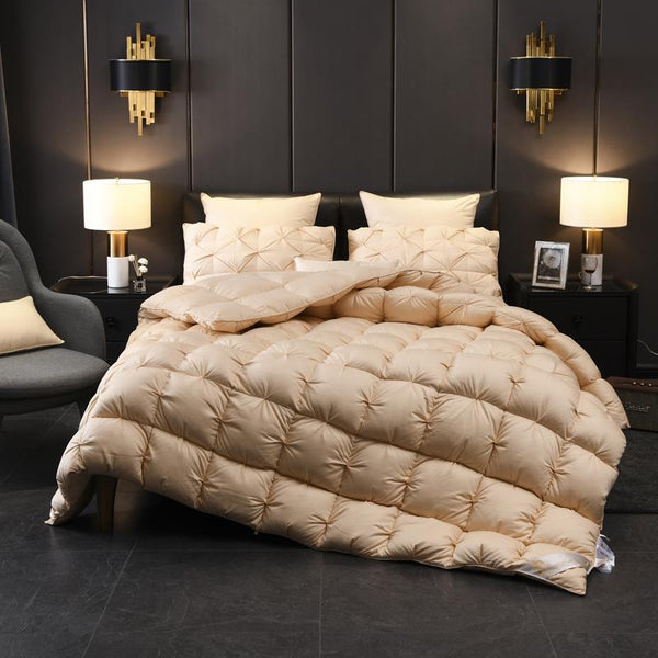 Beige Luxurious Quilted Cotton Goose Down Comforter