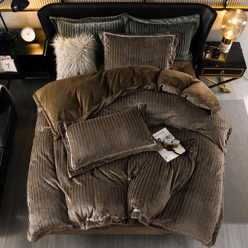 Velvet Is The Love Dark Brown Duvet Cover Set - 4 Piece Set