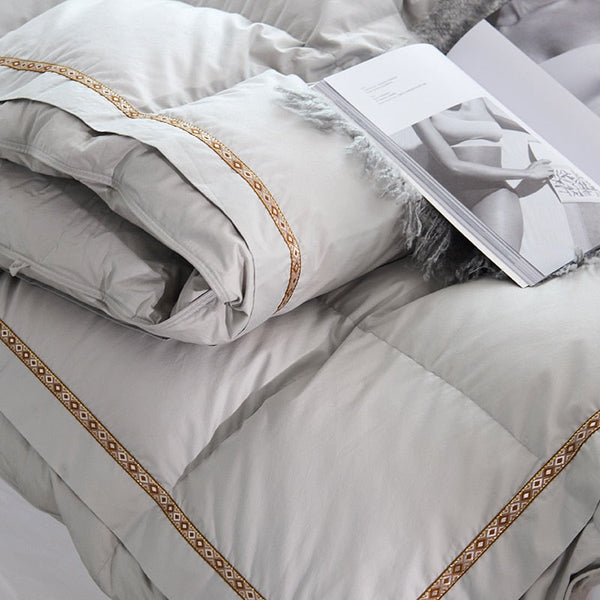 Grey Glamius Cotton Goose Down Comforter