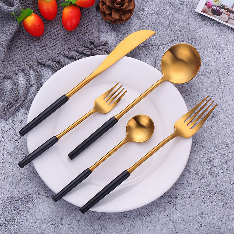 Vennet Black Gold Cutlery Set