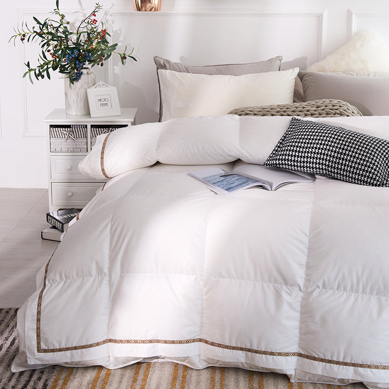 White Glamius Cotton Goose Down Comforter